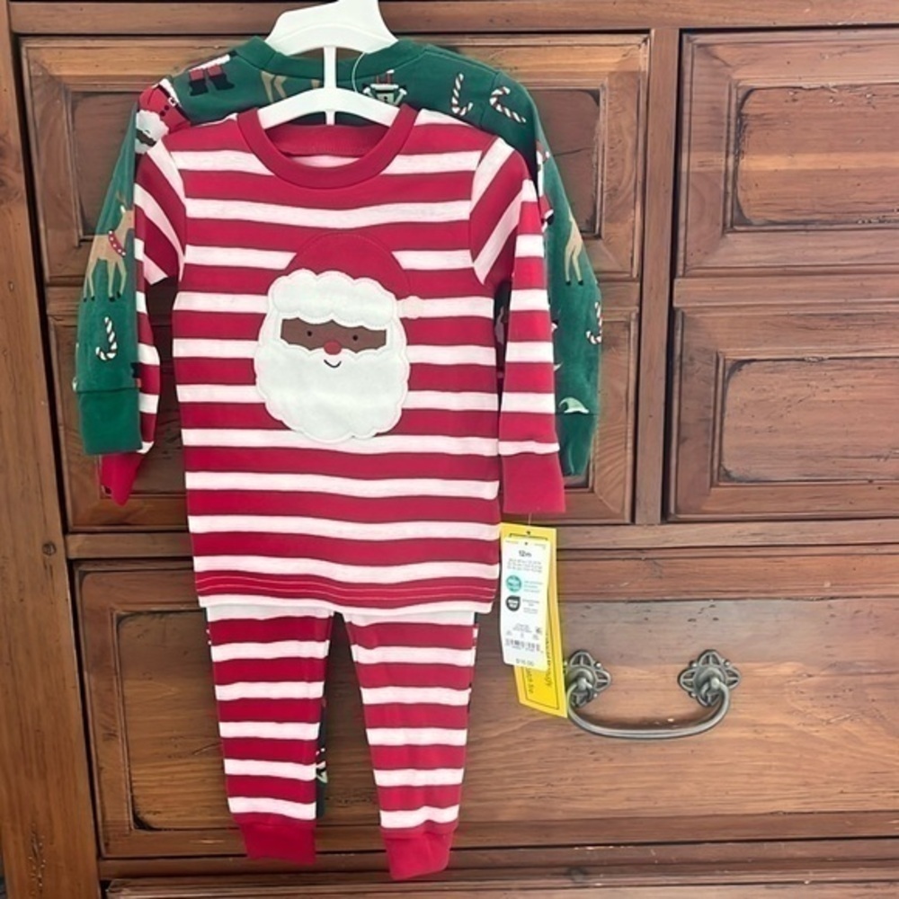 NWT Carter’s Baby 12 Months Two Christmas Pajamas